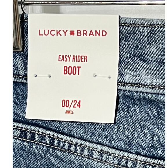 LUCKY BRAND JEANS WOMENS 00/24 EASY RIDER BOOTCUT COMFORT STRETCH PISCES BLUE - Picture 11 of 14